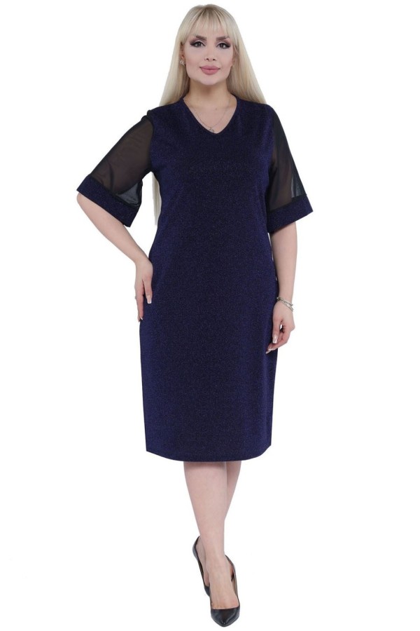 Elegantiška tamsiai mėlyna suknelė