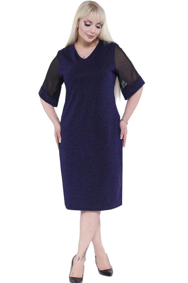 Elegantiška tamsiai mėlyna suknelė