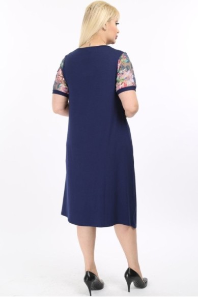 Viskozės suknelė trumpomis rankovėmis