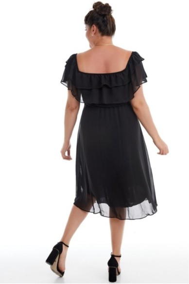 Juoda ispaniško tipo suknelė su dirželiu