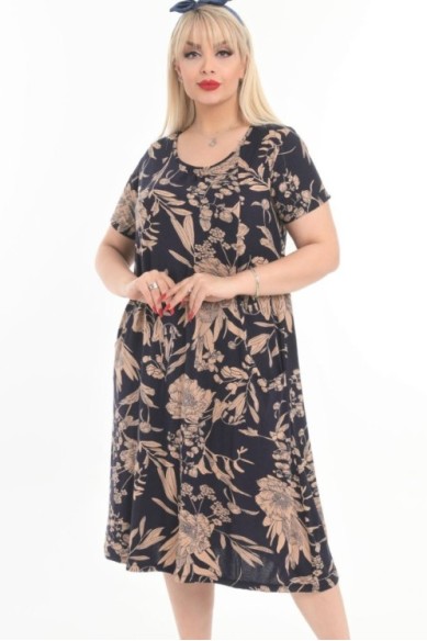 Platėjanti suknelė su kišenėmis