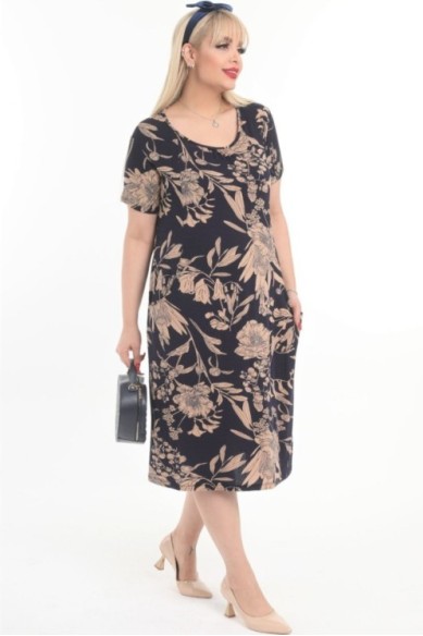 Platėjanti suknelė su kišenėmis