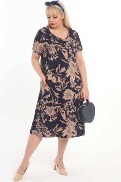 Platėjanti suknelė su kišenėmis