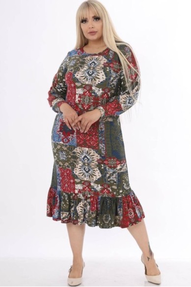 Švelni raštuota suknelė