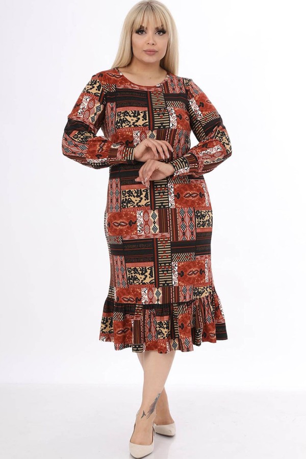 Švelni raštuota suknelė