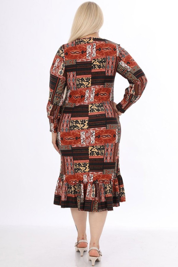 Švelni raštuota suknelė