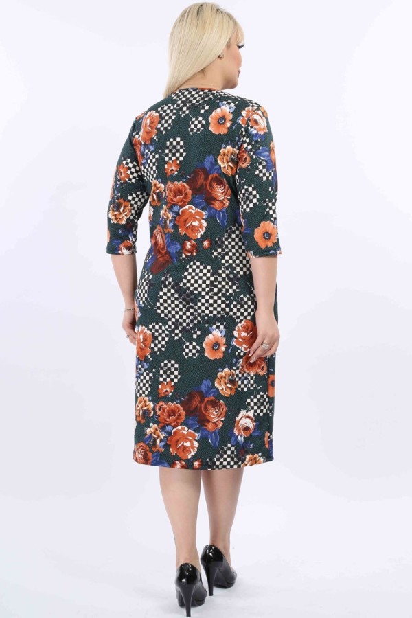 Gėlėta suknelė su kišenėmis