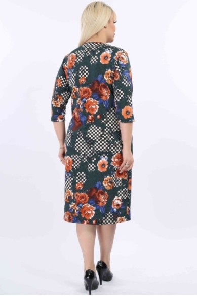 Gėlėta suknelė su kišenėmis