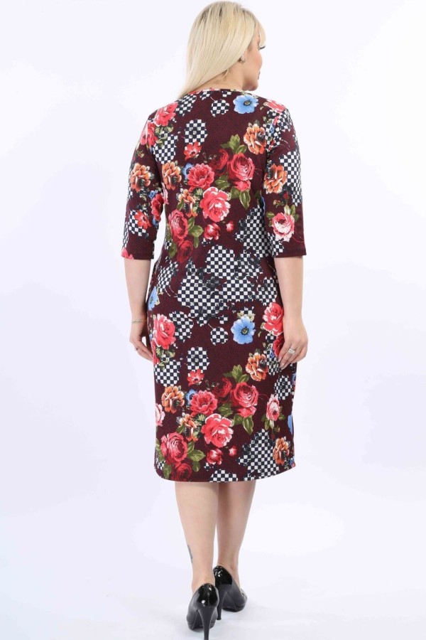 Gėlėta suknelė su kišenėmis