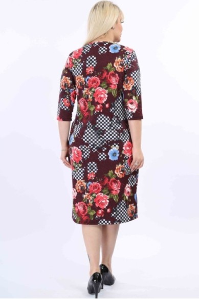 Gėlėta suknelė su kišenėmis