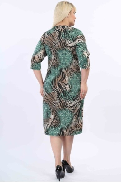 Žalia raštuota suknelė