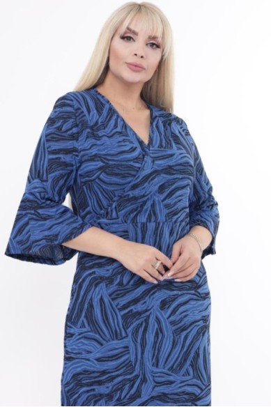 Mėlyna raštuota suknelė