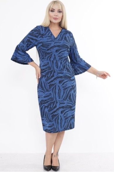 Mėlyna raštuota suknelė