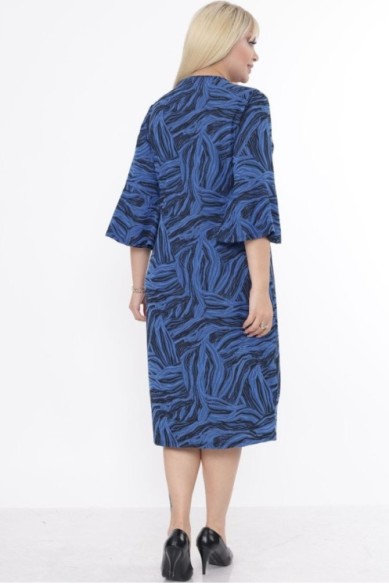 Mėlyna raštuota suknelė