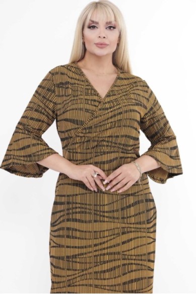 Raštuota geltona suknelė