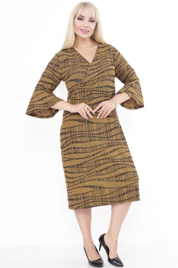 Raštuota geltona suknelė