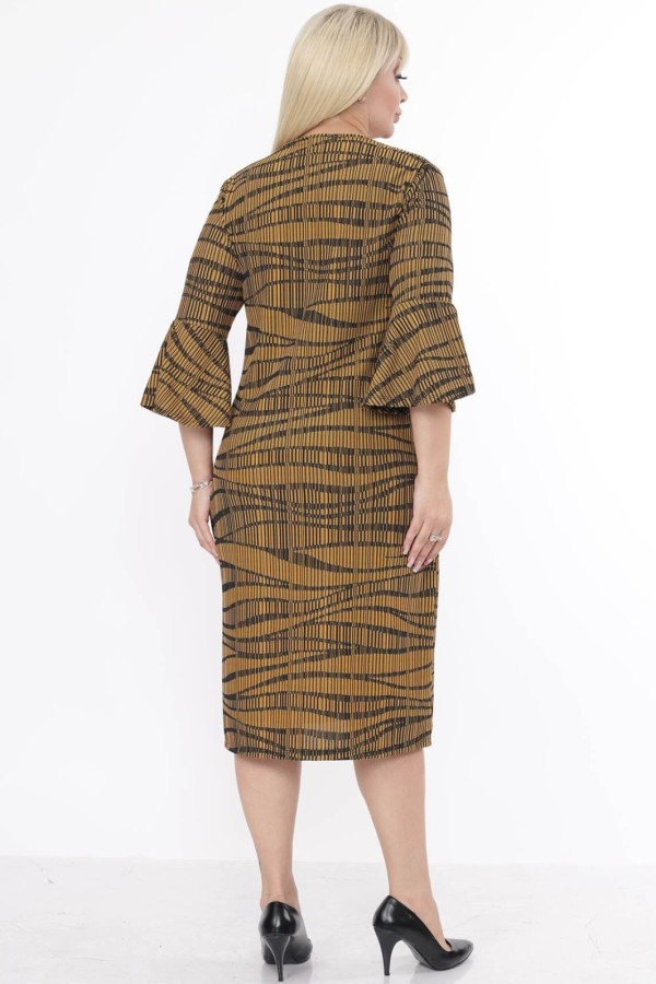 Raštuota geltona suknelė