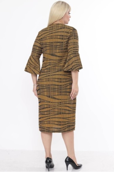 Raštuota geltona suknelė