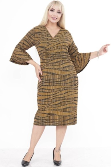 Raštuota geltona suknelė