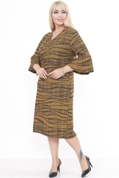 Raštuota geltona suknelė